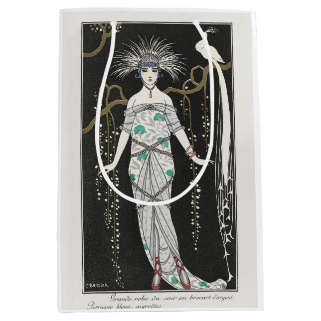 George Barbier, Art Deco Medium Geschenktasche Mittlere Geschenktüte (Vorderseite)