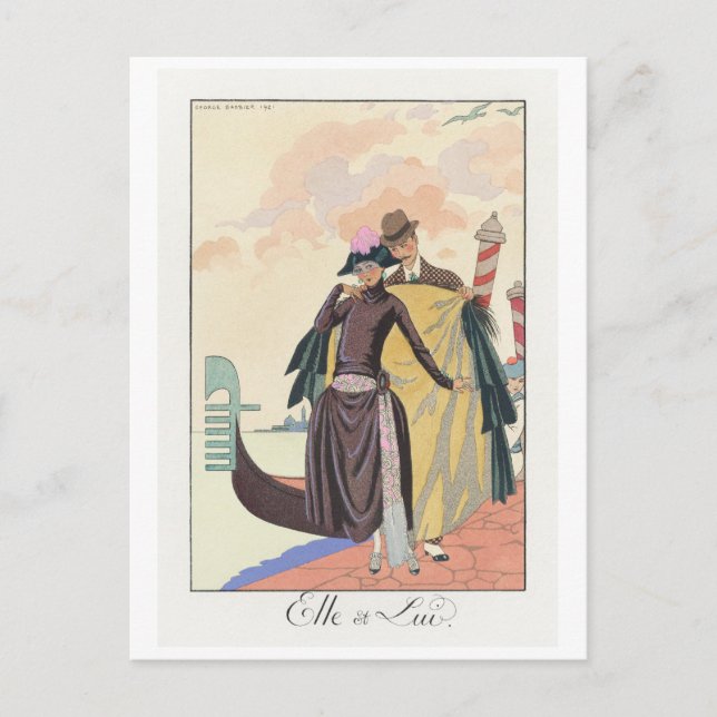 George Barbier, Art Deco Postcard Postkarte (Vorderseite)