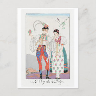 George Barbier, Art Deco Postcard Postkarte