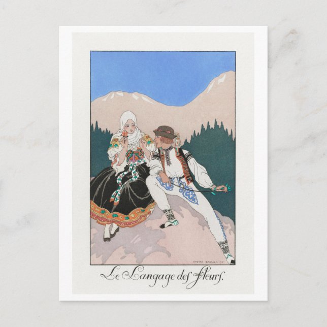 George Barbier, Art Deco Postcard Postkarte (Vorderseite)