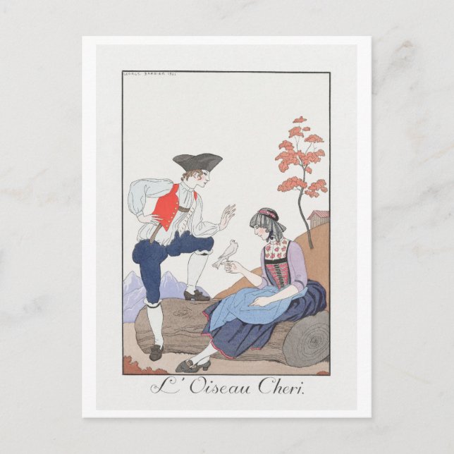 George Barbier, Art Deco Postcard Postkarte (Vorderseite)