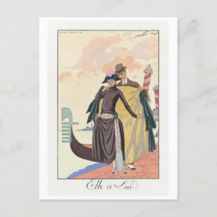 George Barbier, Art Deco Postkarte