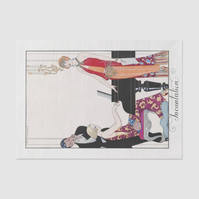 George Barbier, Art Deco Tissue Seidenpapier (Vorderseite)