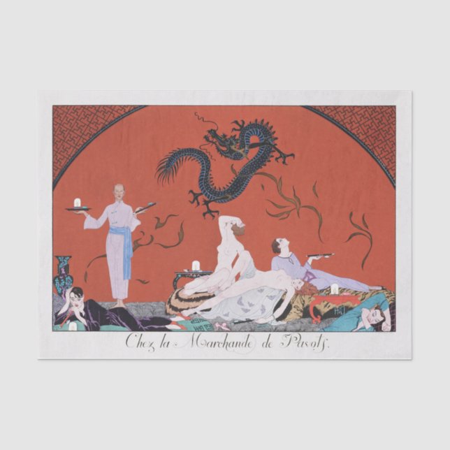George Barbier, Art Deco Tissue Seidenpapier (Vorderseite)