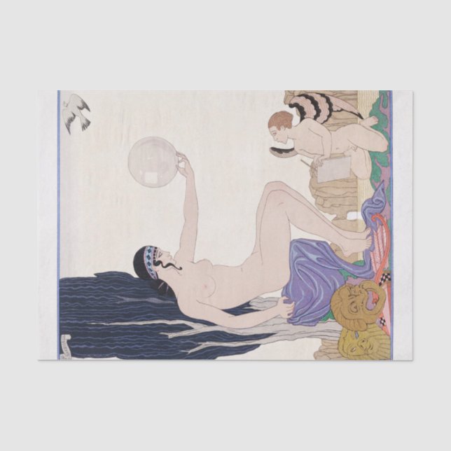 George Barbier, Art Deco Tissue Seidenpapier (Vorderseite)