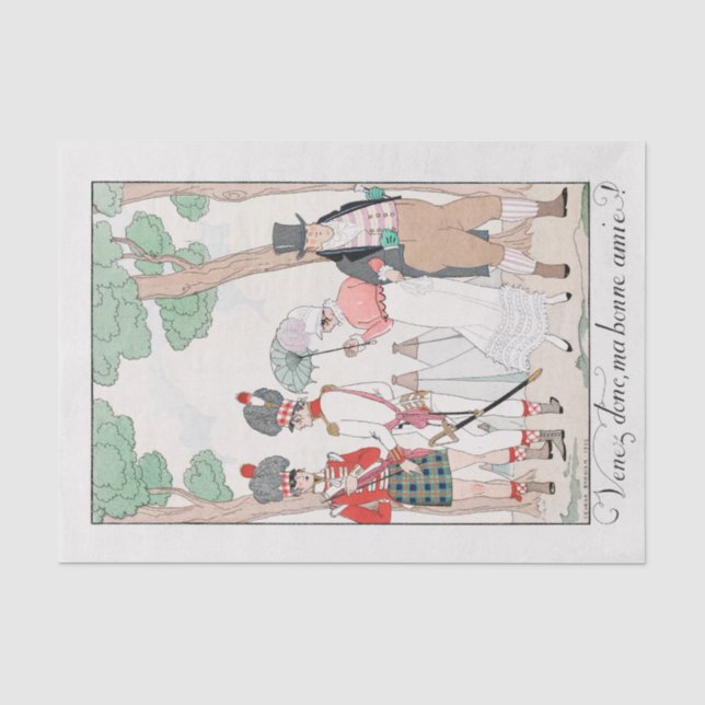 George Barbier, Art Deco Tissue Seidenpapier (Vorderseite)