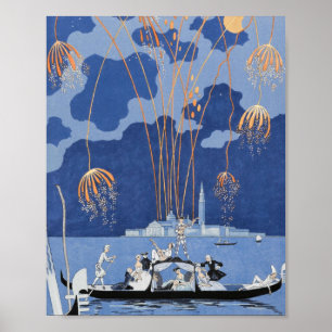 George Barbier Feuerwerk in Venedig 1924 Poster