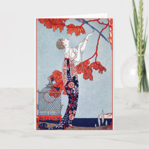 George Barbier "L'Oiseau Volage" 1914 Karte