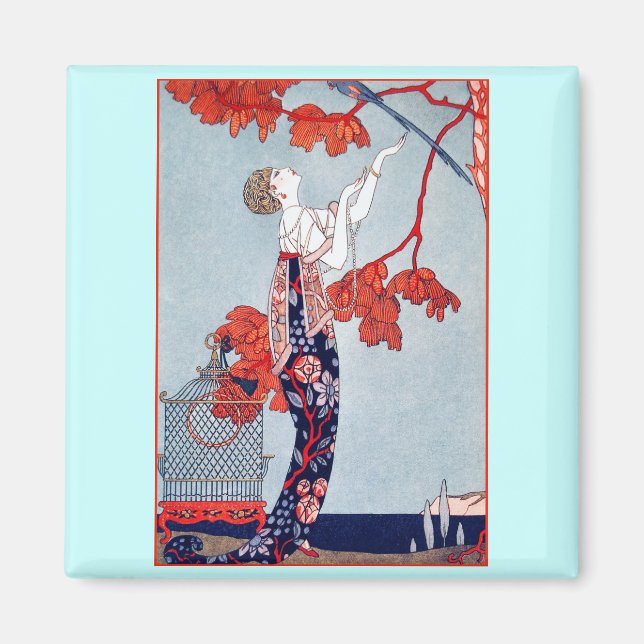George Barbier "L'Oiseau Volage" 1914 Magnet (Vorne)
