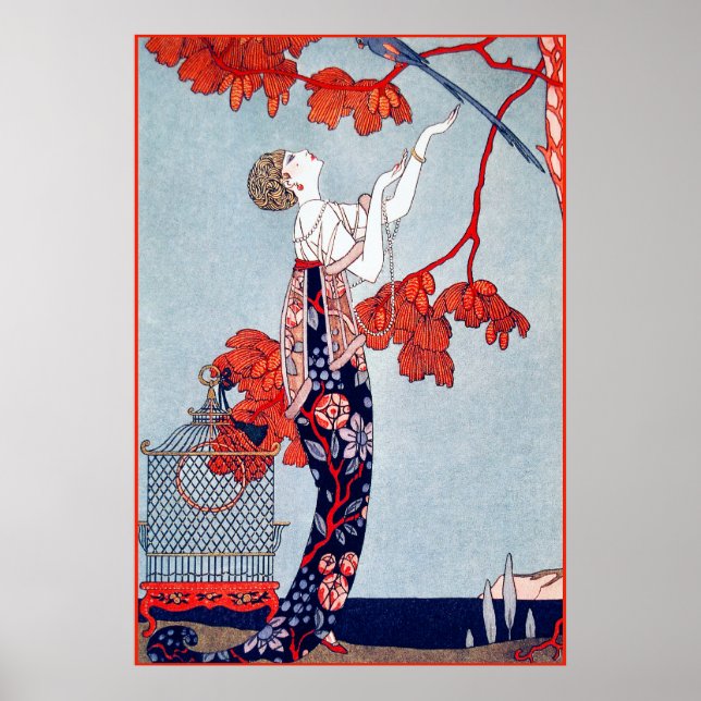 George Barbier "L'Oiseau Volage" 1914 Poster (Vorne)