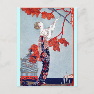 George Barbier "L'Oiseau Volage" 1914 Postkarte