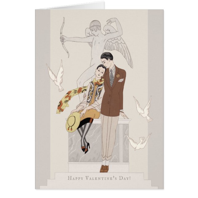 George Barbier Valentine Liebe Paar CC1222 Card (Vorne)