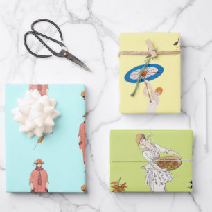 George Barbier Vintag Fashion Illustrations Geschenkpapier Set