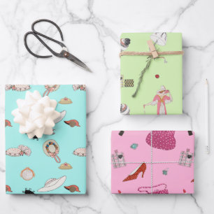 George Barbier Vintag Fashion Illustrations Wrap Geschenkpapier Set