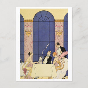 George Barbier Vintage-Mode-Postkarte Postkarte