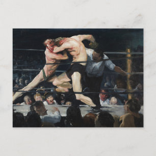 George Bellows Stag über Sharkeys Boxkunst Postkarte