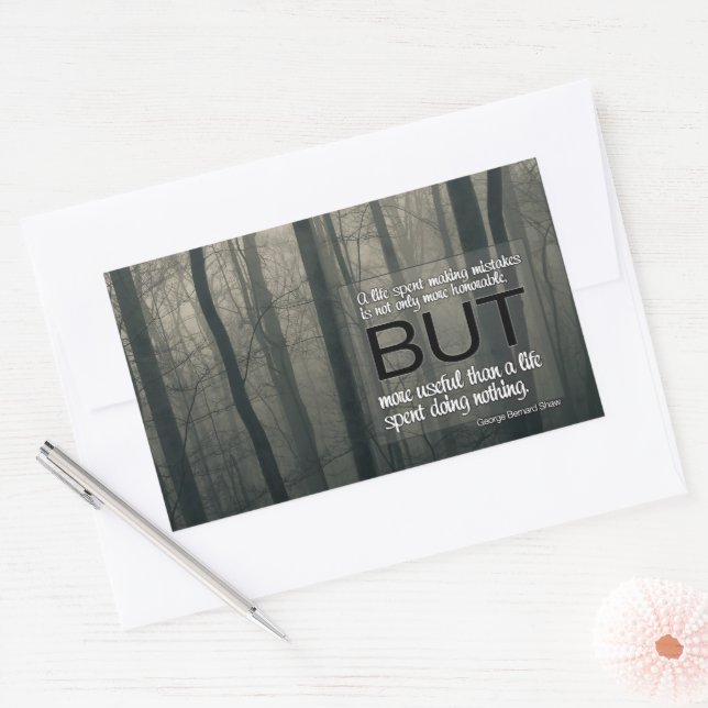 George Bernard Shaw Inspiration Zitat "Fehler" Rechteckiger Aufkleber (Umschlag)