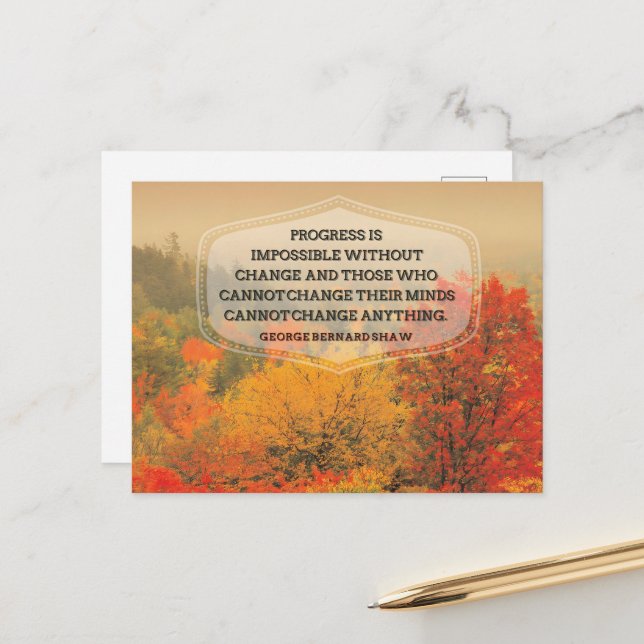 George Bernard Shaw Inspiration Zitat "Veränderung Postkarte (Vorderseite/Rückseite Beispiel)