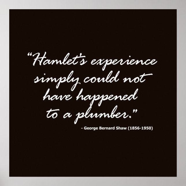 George Bernard Shaw zu Hamlet Poster (Vorne)