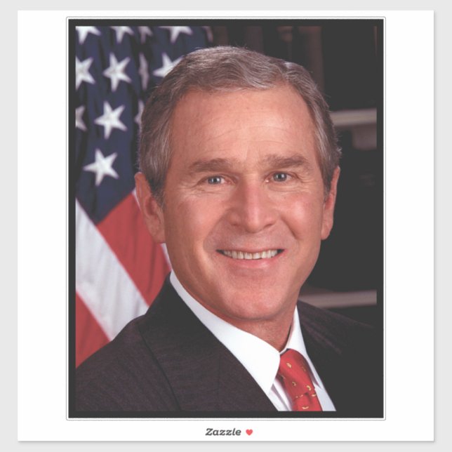 George Bush 43. US-Präsident Foto Aufkleber (Blatt)