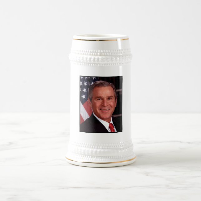 George Bush 43. US-Präsident Foto Bierglas (Mittel)