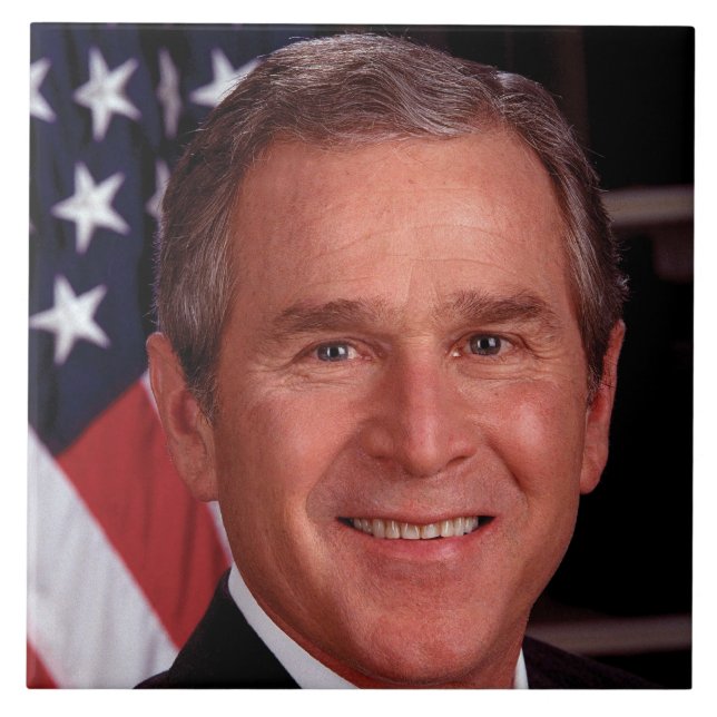 George Bush 43. US-Präsident Foto Fliese (Vorderseite)