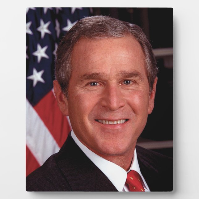 George Bush 43. US-Präsident Foto Fotoplatte (Vorderseite)