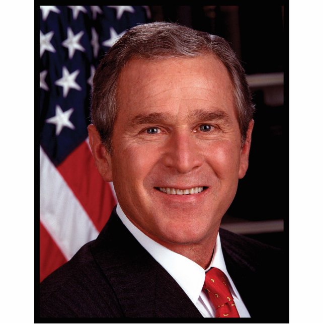 George Bush 43. US-Präsident Foto Fotoskulptur Magnet (Vorne)
