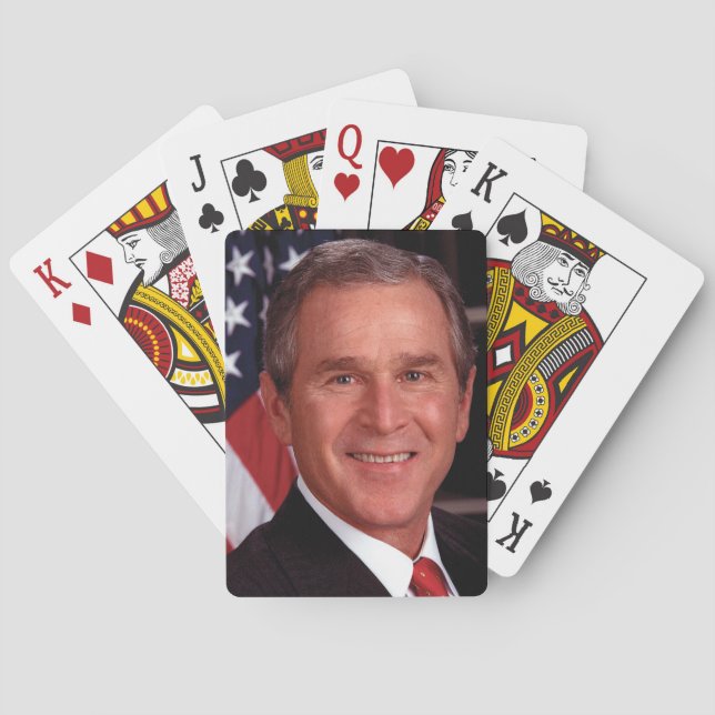 George Bush 43. US-Präsident Foto Spielkarten (Rückseite)