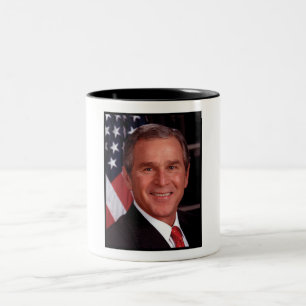 George Bush 43. US-Präsident Foto Zweifarbige Tasse