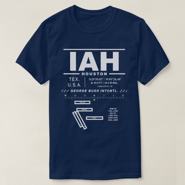 George Bush Intercontinental Airport IAH T - Shirt (Design vorne)