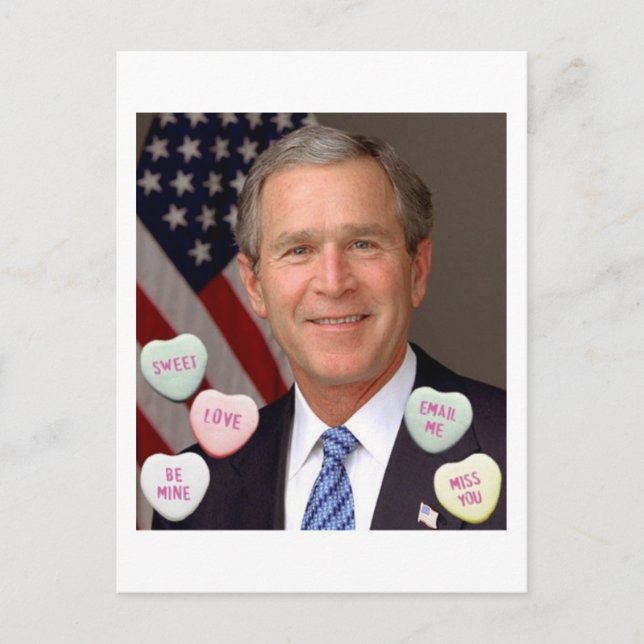 George Bush Valentinstag Feiertagspostkarte (Vorderseite)