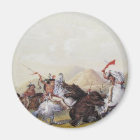 George Catlin - Angriff auf den Grizzly-Bär
