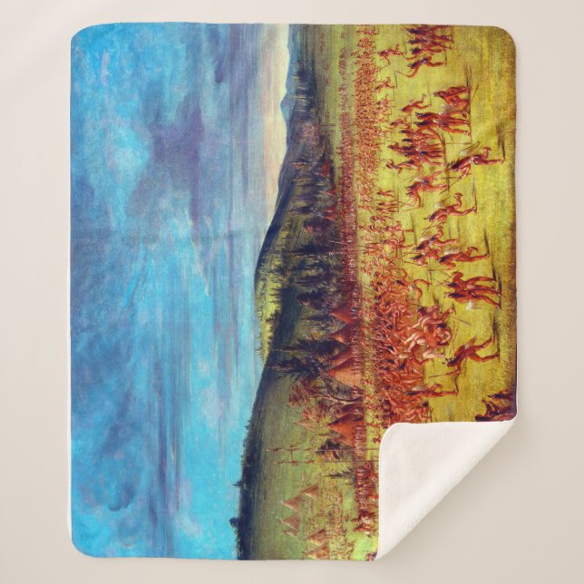 George Catlin Ballspiel der Choctaw Ball Up Sherpadecke (Vorderseite)