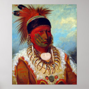 George Catlin The White Cloud, Leiter Poster