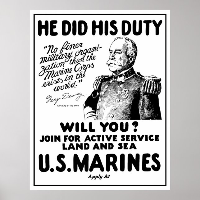 George Dewey US Marines Poster (Vorne)