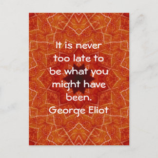 George Eliot Inspirational Motivierend Quotation Postkarte