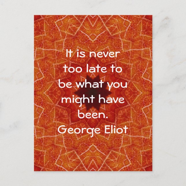 George Eliot Inspirational Motivierend Quotation Postkarte (Vorderseite)