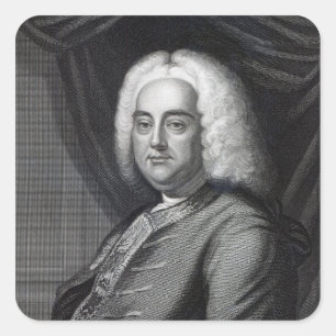 George Frederic Händel, eingraviert von Thomson Quadratischer Aufkleber
