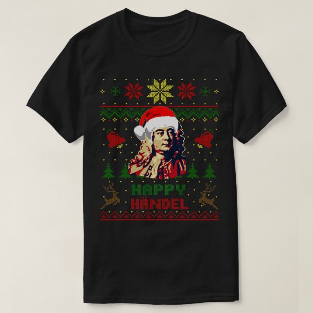 George Frideric Handel Funny Christmas 1 T-Shirt (Design vorne)