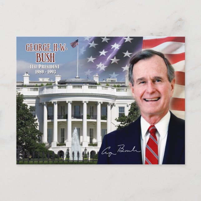 George H. W. Bush - 41. Präsident der USA Postkarte (Vorderseite)