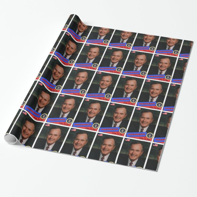 George H.W. Bush Baseball Card Geschenkpapier (Ungerollt)