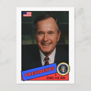 George H.W. Bush Baseball Card Postkarte