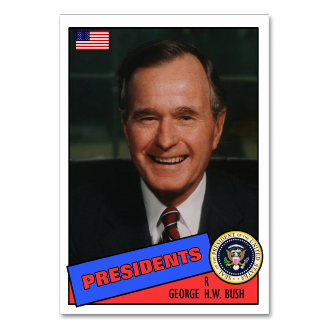 George H.W. Bush Baseball Card Tischnummer (Vorderseite)