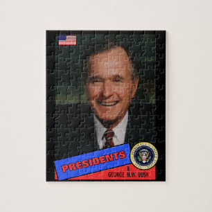 George H.W. Bush Baseballkarte Puzzle