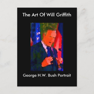 GEORGE H. W. BUSH PORTRAIT POSTCARD POSTKARTE