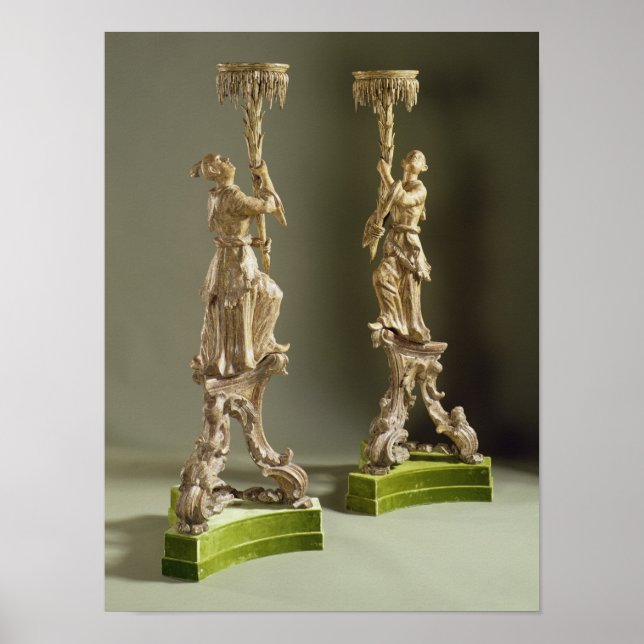 George II chinoiserie torcheres, c.1750 Poster (Vorne)