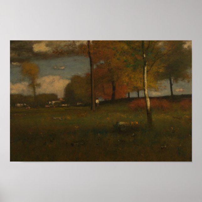George Inness - In der Nähe des Dorfes, Oktober Poster (Vorne)
