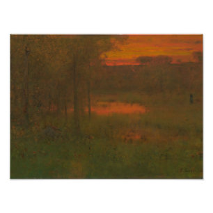 George Inness - Landschaft, Sonnenuntergang Fotodruck