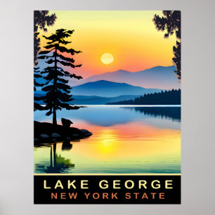 George Lake, New York Staat, Travel Poster